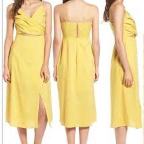 Lush cross front peekaboo yellow dress